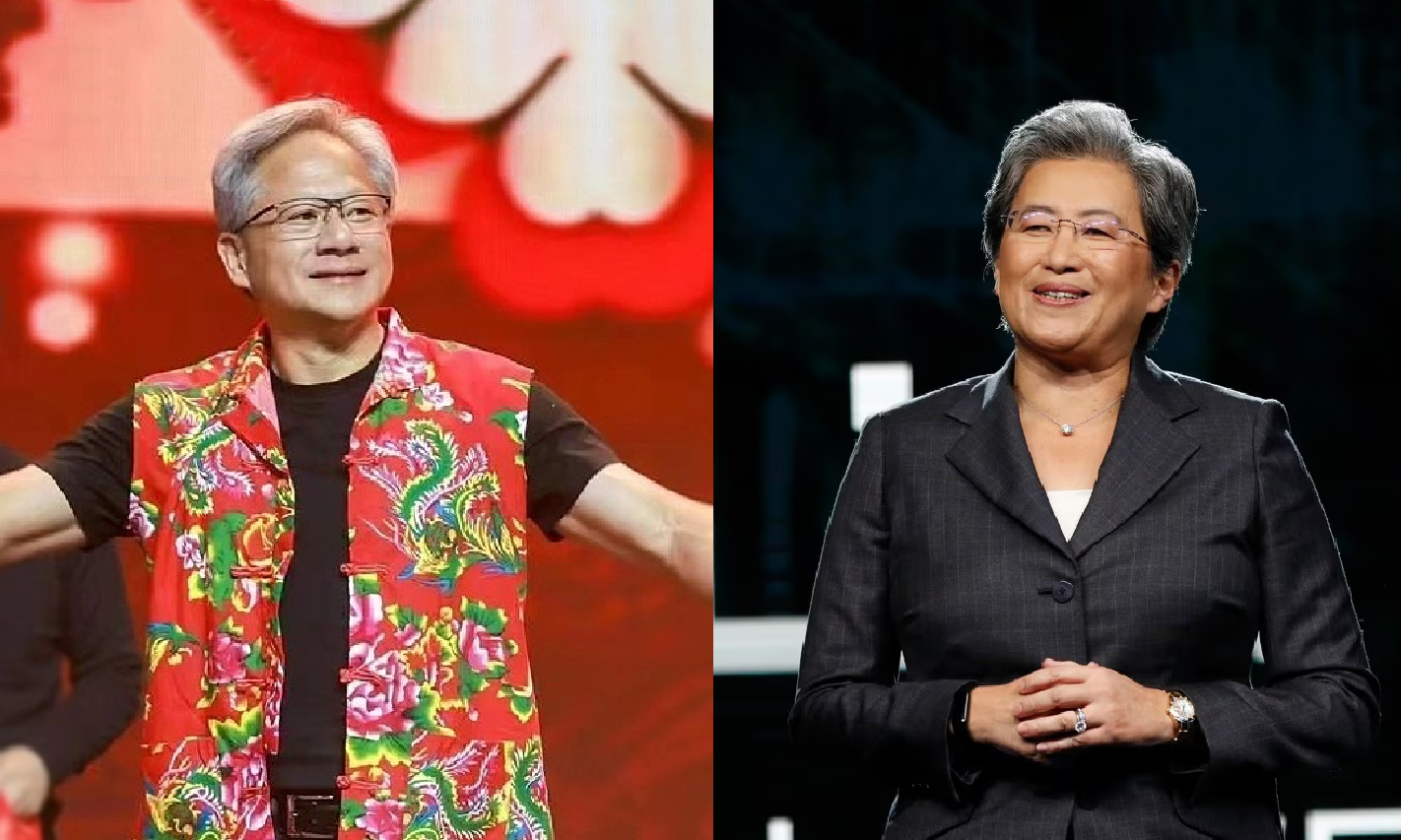 CEO Nvidia Jensen Huang (trái) và CEO AMD Lisa Su. Ảnh: Nvidia/AMD