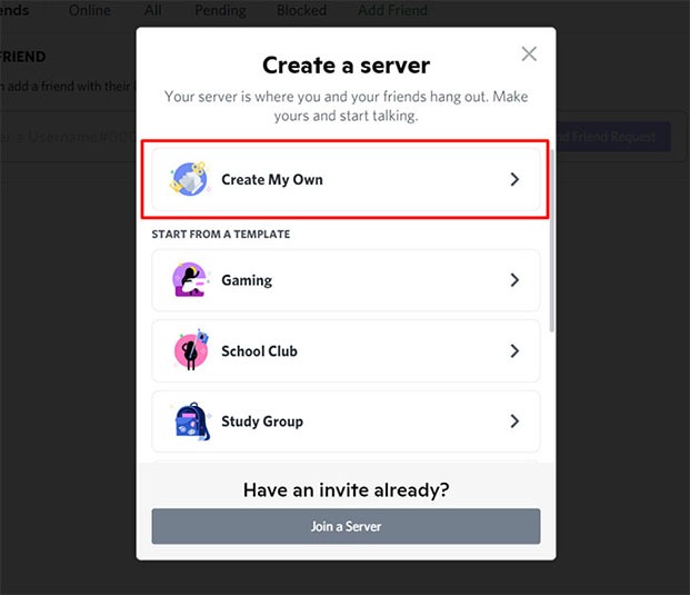 Cách tạo server Discord và mời bạn bè vào server