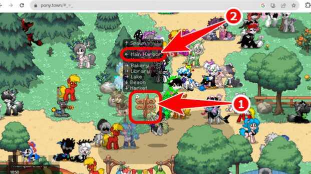 Truy cập game Pony Town để bắt đầu tạo Map