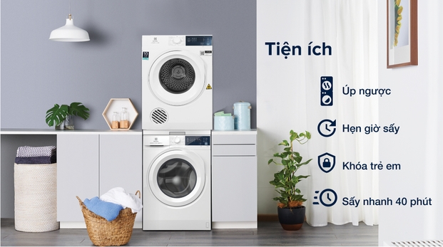 Máy sấy quần áo hoạt động hiệu quả dựa trên nguyên lý sử dụng bộ phát nhiệt ổn định PTC