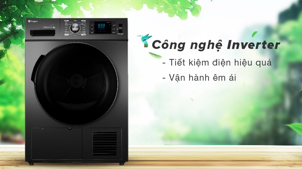 Máy sấy Casper TD-80CGB được trang bị công nghệ Inverter giúp máy hoạt động êm ái và tiết kiệm điện hiệu quả
