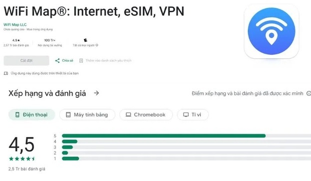 Tải ứng dụng Wifi Map về thiết bị