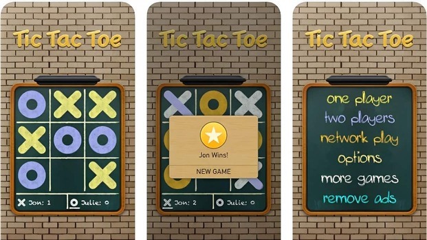 Giao diện game Tic Tac Toe trên iOS rất đẹp mắt