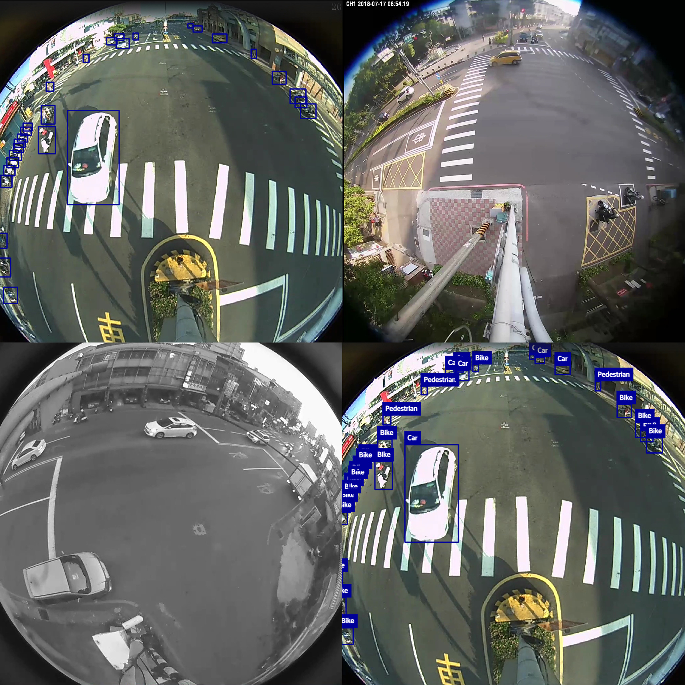 Hình ảnh từ camera mắt cá được dùng làm ví dụ trong việc phát hiện vật thể của nhóm. Ảnh: VNPT AI