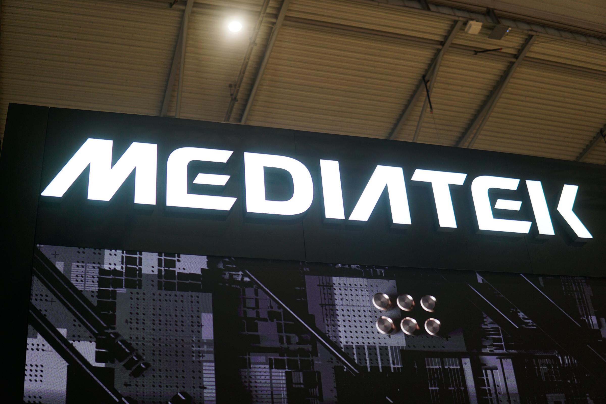 Logo MediaTek tại triển lãm MWC, tháng 2/2023. Ảnh: Lưu Quý