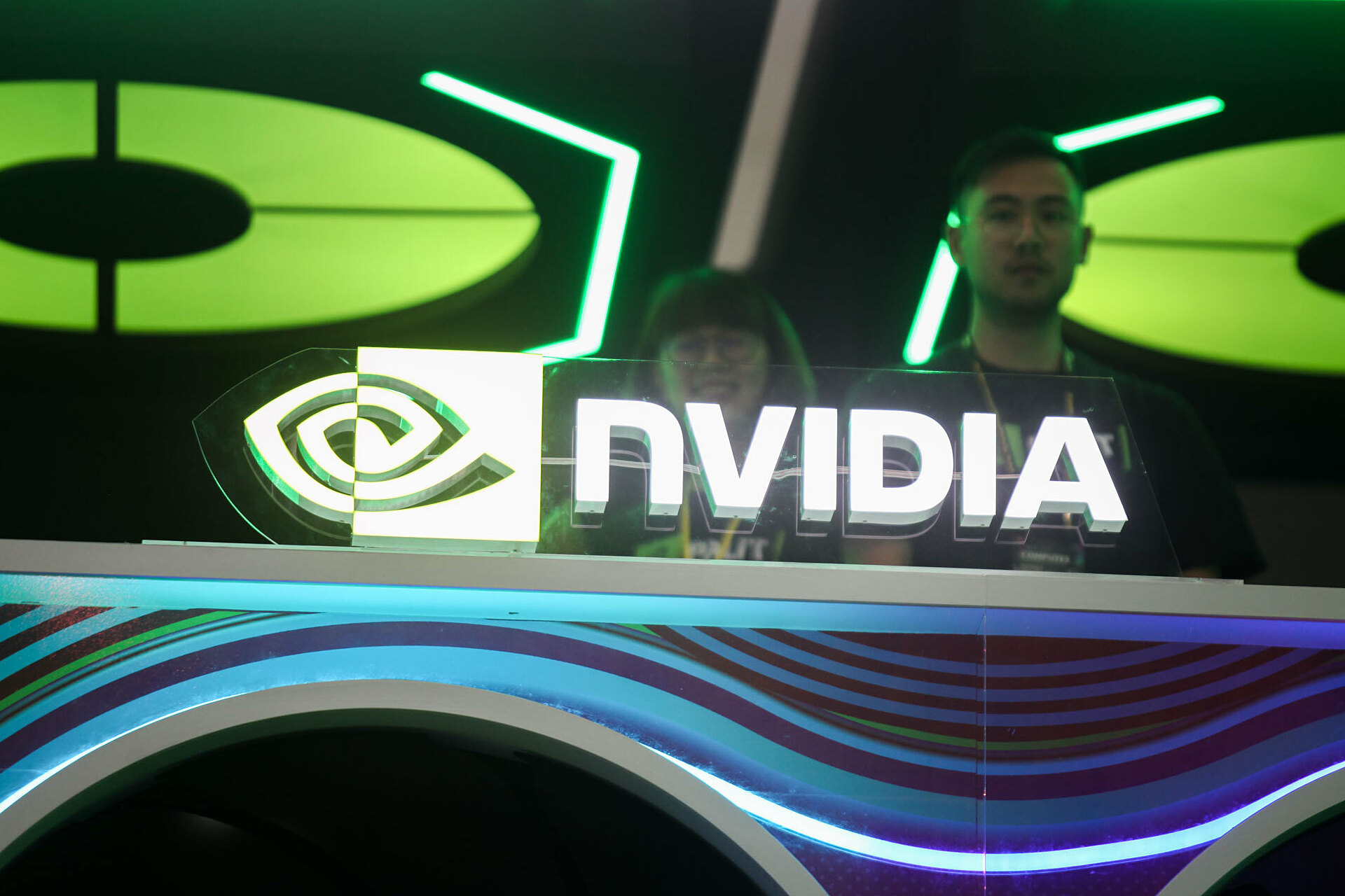 Logo Nvidia tại Triển lãm Computex 2024 diễn ra ở Đài Bắc, Đài Loan hồi tháng 6/2024. Ảnh: Khương Nha