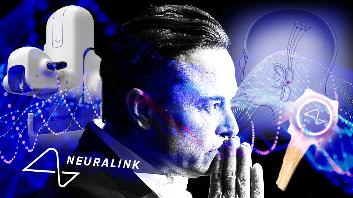 Mô phỏng giao diện não - máy tính của Neuralink do tỷ phú Elon Musk sáng lập. Ảnh: Times