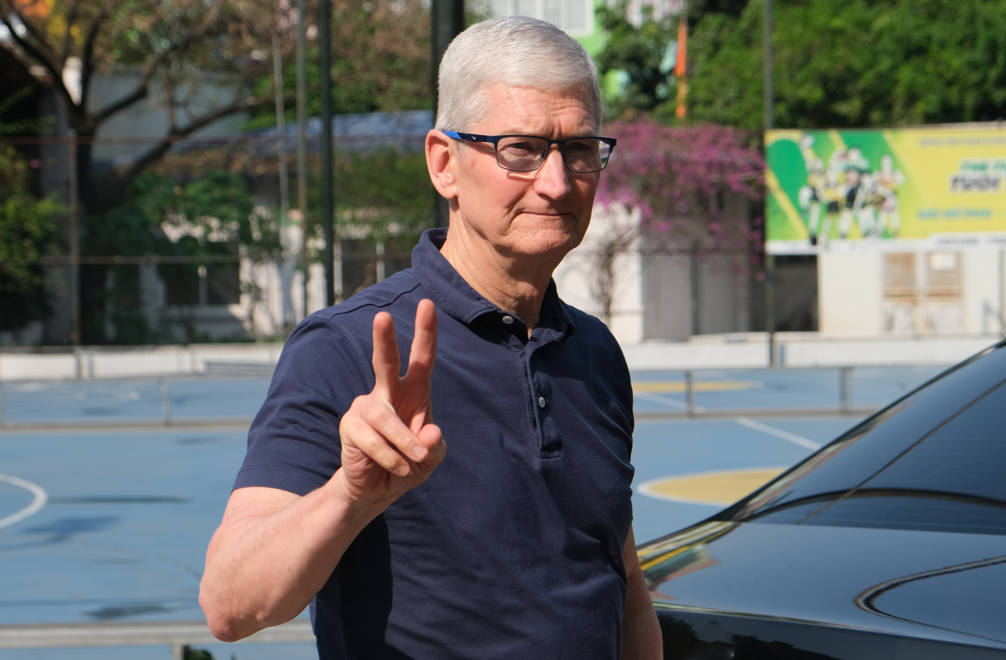 CEO Apple Tim Cook thăm trường học Ngôi Sao sáng 16/4/2024 tại Hà Nội. Ảnh: Tuấn Hưng