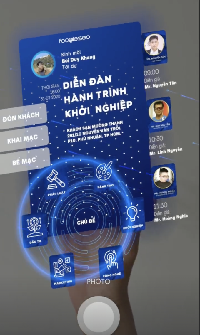 Thiệp AR Hand-tracking (thiệp AR scan bàn tay) là một sản phẩm nổi tiếng tại Marvy Co được nhiều sự kiện, event sử dụng. Ảnh: Marvy Co.