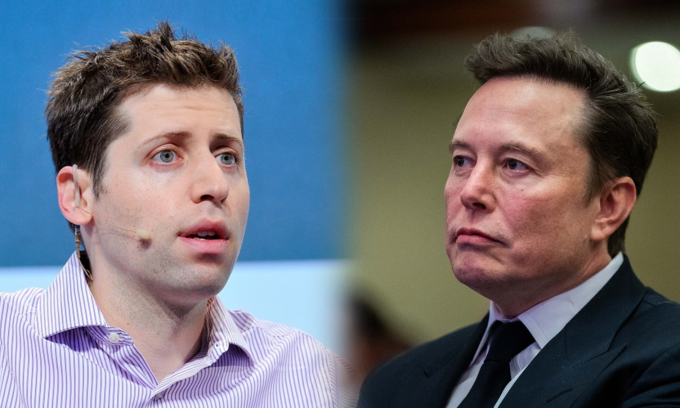 CEO OpenAI Sam Altman (trái) và CEO xAI Elon Musk. Ảnh: TechCrunch/Reuters