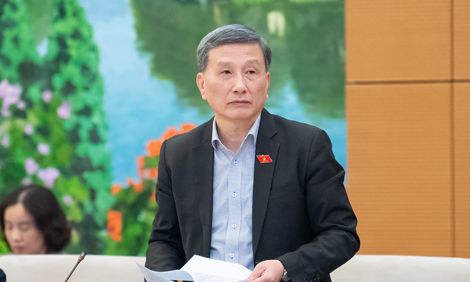 Chủ nhiệm Ủy ban Khoa học Công nghệ Lê Quang Huy phát biểu tại phiên họp. Ảnh: Media Quốc hội