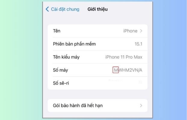 Số máy iphone bắt đầu bằng chữ M có ý nghĩa đó là chiếc điện thoại mới