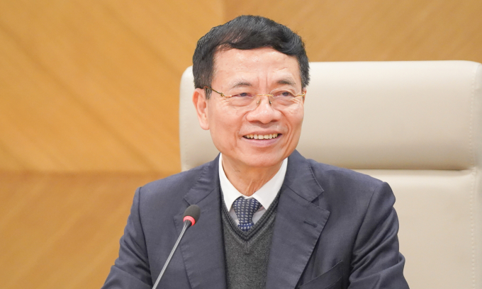 Bộ trưởng Nguyễn Mạnh Hùng trong buổi làm việc tại Bộ Khoa học và Công nghệ ngày 1/3. Ảnh: Lưu Quý