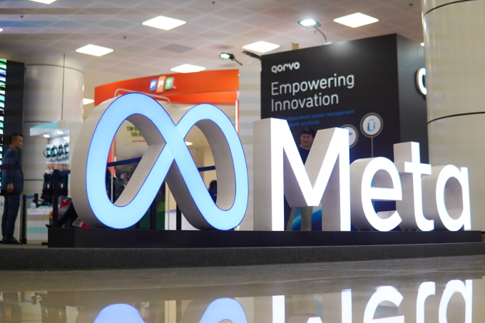 Logo Meta tại sự kiện về đổi mới sáng tạo tại Hà Nội, tháng 10/2024. Ảnh: Lưu Quý