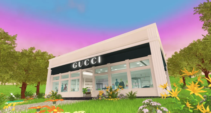 Giao diện Gucci Garden trên Roblox. Ảnh: Roblox