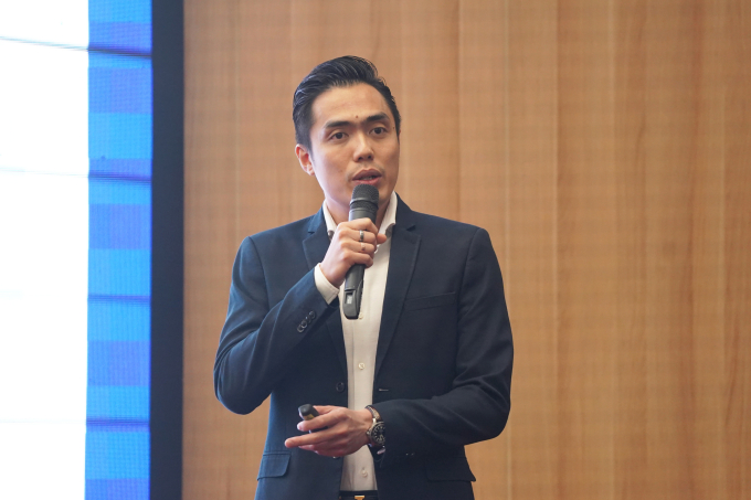 Ông Nguyễn Huy, Trưởng ban Công nghệ, Hiệp hội Dữ liệu quốc gia NDA tại hội thảo về truy xuất nguồn gốc hàng hoá, tháng 7/2025. Ảnh: Lưu Quý