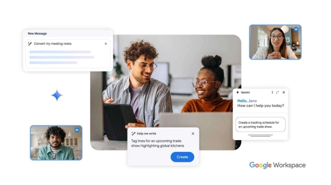 Các tính năng AI tích hợp trong Google Workspace. Ảnh: chụp màn hình