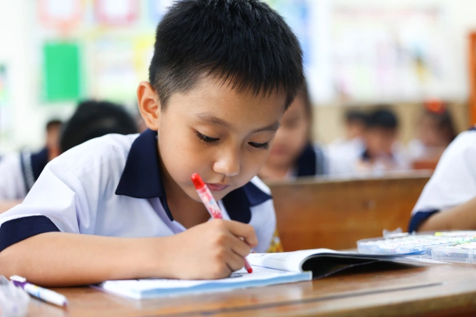 Học sinh trường tiểu học Bùi Văn Mới, phường Phước Long, tháng 9/2025. Ảnh: Quỳnh Trần