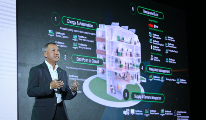 Ông Đồng Mai Lâm chia sẻ tầm nhìn về tòa nhà thông minh tại sự kiện. Ảnh: Schneider Electric