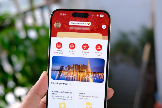 Giao diện ứng dụng VNeID. Ảnh: Tuấn Hưng