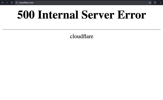 Ảnh chụp màn hình khi truy cập Cloudflare chiều 5/12. Ảnh: X/Aiden