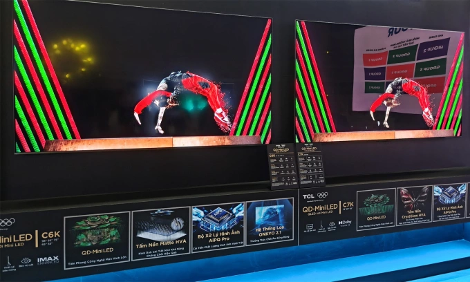 Dòng C6K và C7K sử dụng công nghệ QD-Mini LED của TCL. Ảnh: Tuấn Hưng