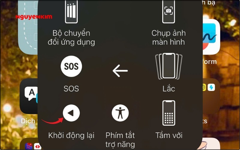 khởi động lại điện thoại