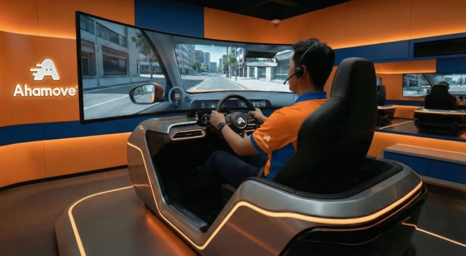 Ahamove ứng dụng AI và các thiết bị tự hành, tự lái. Ảnh: Ahamove