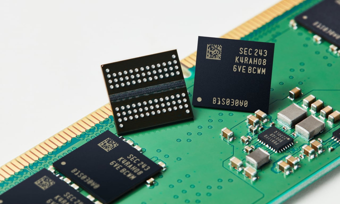 Một số chip DRAM do Samsung sản xuất. Ảnh: Samsung