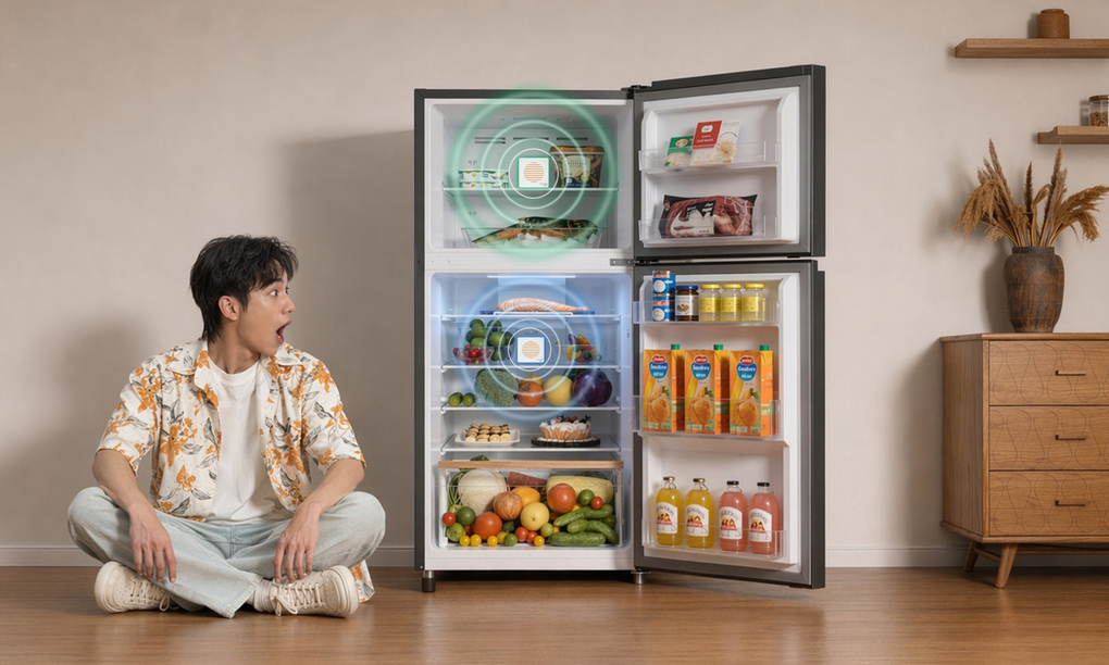 Người dùng trải nghiệm tủ lạnh Toshiba với điểm nổi bật là bộ lọc PureBio Go được trang bị riêng biệt cho ngăn đông và ngăn mát. Ảnh: Toshiba
